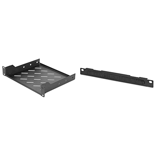 Digitus DN-10-TRAY-2-B Accessoire de Racks Étagère &amp; DN-10-ORG-1-2U-B Accessoire de racks Panneau de Gestion de câbles - 254mm (10")
