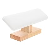 Expositor de Joyas de Madera con Barra en T – Soporte para Relojes y Pulseras de Cuero Blanco – Organizador para Collares, Tobilleras y Accesorios