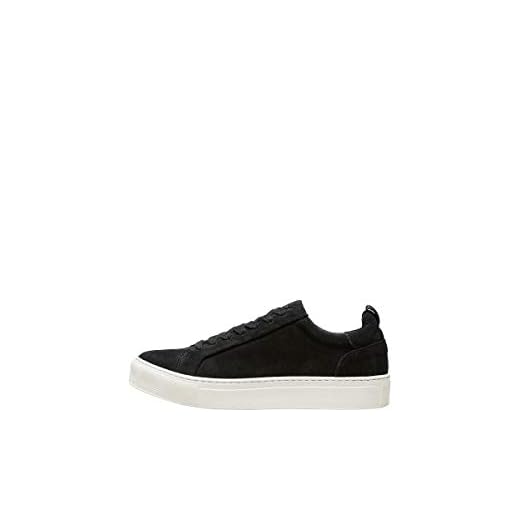 SELECTED FEMME Dam Slfdonna mocka tränare B sneakers, Svart Svart Svart - 39 EU