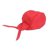 BESPORTBLE Fashion Chefs Hat Red Kitchen Catering Skull Cap Turban for Men and Women Comfortable Soft for Chefs Cooks and Daily Wear