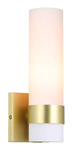 Xinbei Lighting Sconces Wall Lighting, 1 Light Ada Wall Sconce, Vintage Bathroom Vanity Light With Tube Glass Satin Brass Finish For Kitchen & Corridor Xb-W1185-Sb #TOP6