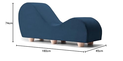 Image of Faux Leather Yoga Stretch Chair Couch - Play, Relax & More | Love Seat for Couples, Fun, & Flexibility! (Marine)