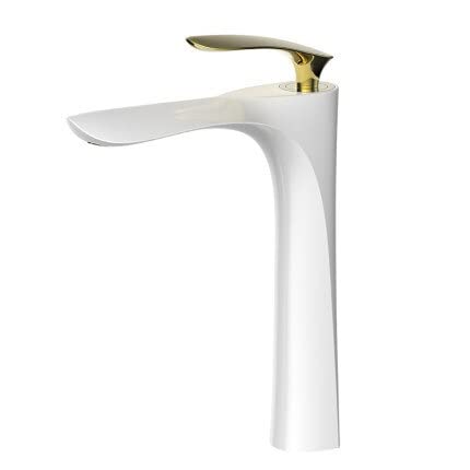 Robinet de lavabo blanc et or pour une salle de bain moderne