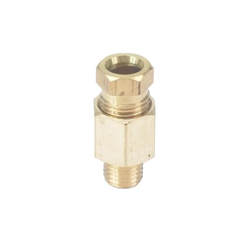 zorfar Adaptador de Conector de compresión de latón Macho M8x1/M10x1 for tubería de lubricación, diámetro Exterior de 4/6 mm.(M8x1-4mm)