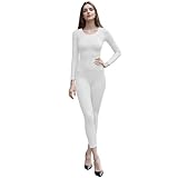 Wildarms Maillot de ballet y gimnasia para mujer - Traje de baile de manga larga y cuello redondo para actuaciones y entrenamientos (Blanco, M)