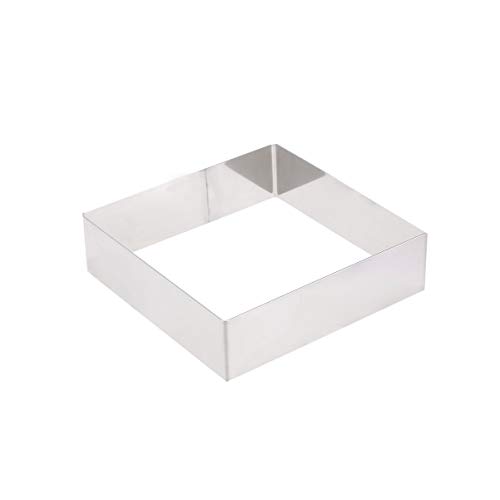 MUCKLILY Square Stainless Steel Mousse Cake Ring Baking Tool for Pastry Dessert and Mousse Creation High Temperature Reusable Cake for Professional