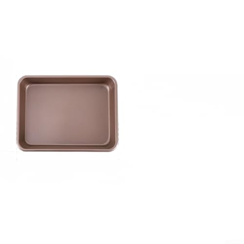 Filteilect Bandeja antiadherente de acero al carbono con bordes enrollados para pasteles, asar verduras y cocinar al horno, marrón, 28 x 28 cm
