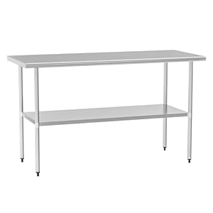 Stainless Steel Table 30 x 60 Inches Metal Prep Table with Adjustable Undershelf for Commercial Kitchen & Outdoor Use Stainless Steel Table 30 x 60 Inches Metal Prep Table with Adjustable Undershelf for Commercial Kitchen Outdoor Use