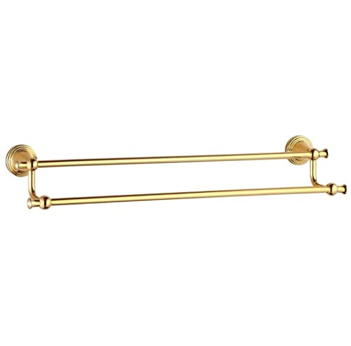 Porte-serviette double en cuivre dor d'inspiration europenne pour salle de bain