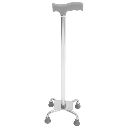 Healeved Canne Aluminium Quadripode Réglable avec Base Antidérapante Aide Marche pour Seniors Appui Bras pour Stabilité et