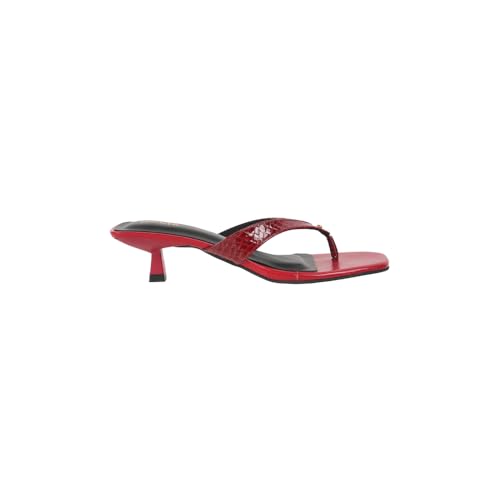 Image of Mochi Women Faux Leather Slip-on Heeled Sandal