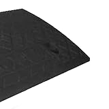 Keenso Uphill Speed Bumps, Black and Yellow Heavy Duty Plastic Ramp with Thickened Bottom for Street Parking Driveway Garage Schools (Black/13.5cm)