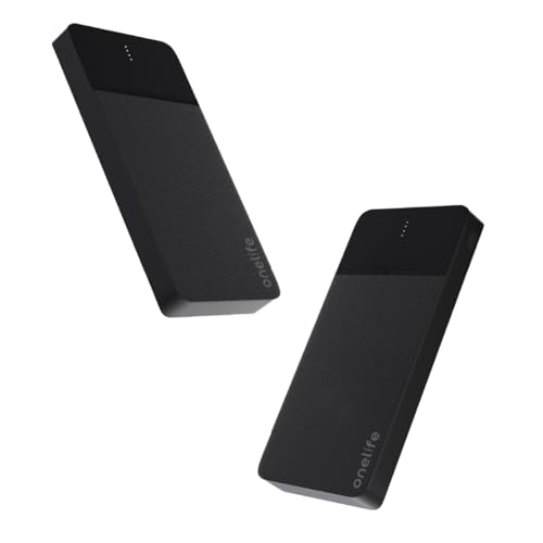 Image of OneLife 10000mAh Power Bank | 12W Fast Charging | Dual USB Output | Slim & Portable | ABS Body | BIS Certified | Compatible with iPhone, Android, Type-C Devices - Black & White (Black)