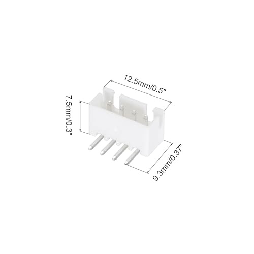 MECCANIXITY Conector 2.54mm 4 pines macho ángulo recto, pack 50 miniatura 2