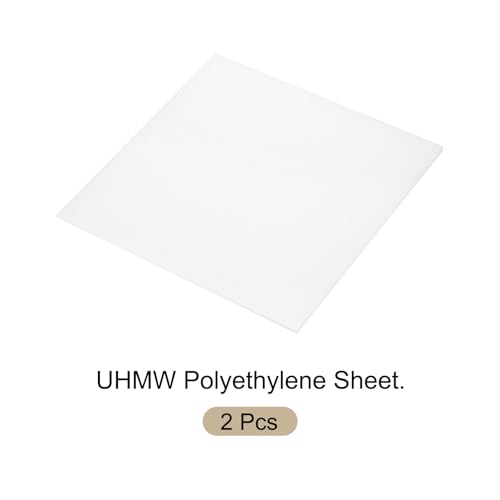 Image of 2pcs 10 x 10 Inch UHMW Polyethylene Sheets, 1 /8 Inch Thick Ultra High Molecular Weight White Plastic Sheet [for Home, Industrial]