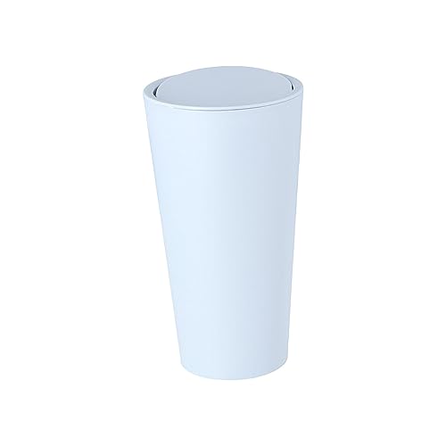 Bote de basura mini de escritorio con tapa giratoria azul miniatura 7