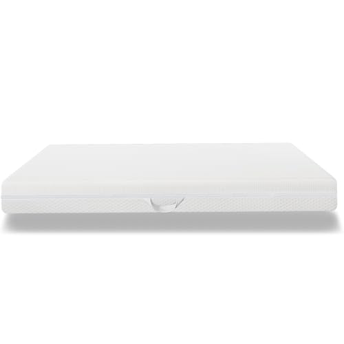 Matelas en mousse à froid 7 zones, hauteur 20 cm, H3 H2, 90 x 200 cm, ergonomique, en mousse froide, avec poignées et housse lavable, fibre climatique matelassée, avec fermeture éclair sur tout le