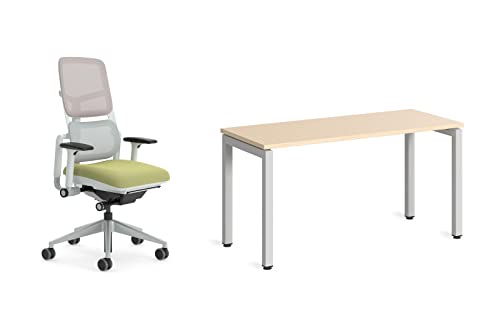 Steelcase Please Air - Ergonomischer, höhenverstellbarer Bürodrehstuhl und Steelcase Ottima Portico - Homeoffice-Schreibtisch Cover