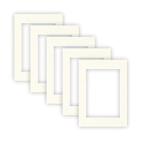 Nielsen Conservation Passepartout Karton 1,5 mm | 5er Set | Außenformat 13x18 cm für Bildformat 9x13 cm | Cremeweiß | strukturierte Oberfläche Cover