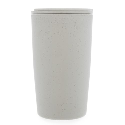 Copo Térmico de Bambu e PP Parede Dupla com Tampa Branco 500ml - Lyor