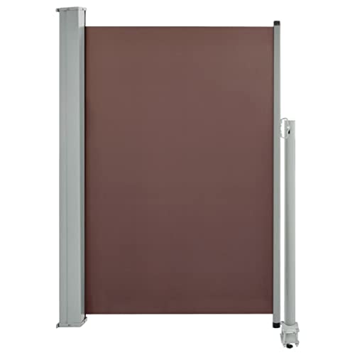 vidaXL Tenda Laterale Retrattile da Patio Chiusura Automatica Tendalino Privacy Parasole Frangivento Telaio in Ferro 120x300 cm in Tessuto Marrone