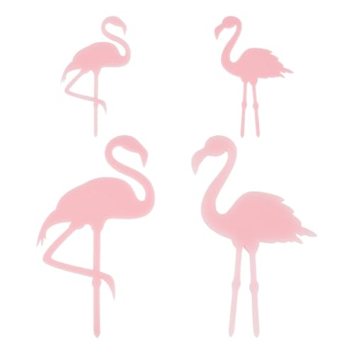 OLYCRAFT 4 Stück Acryl Pflanzenstecker Flamingo Pflanzenstäbe Aus...
