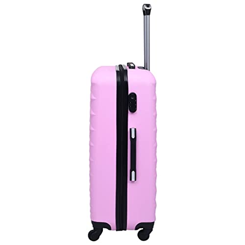SKM Hardcase Trolley Set 2 pcs Pink ABS,Pink (Weight 14KG)4