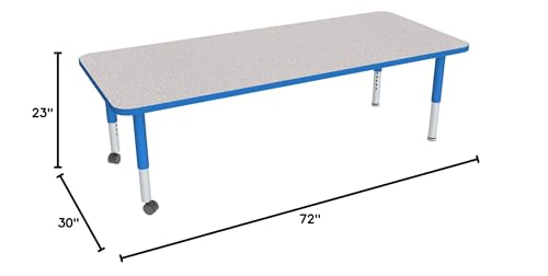Image of Rectangle Adjustable-Height Mobile Preschool Activity Table (30 inch W x 72 inch L)