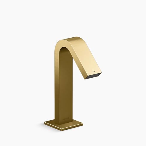 Loure Touchless faucet with Kinesis® sensor technology, AC-powered, Vibrant Brushed Moderne Brass