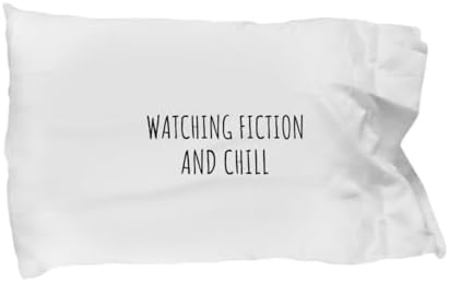 EzGift Funny Watching Fiction Pillowcase and Chill Novelty Gift Idea for Hobby Lover Fan Zen Quote Relaxing Gag Chilling Pillow Cover Case 20x30 image 3