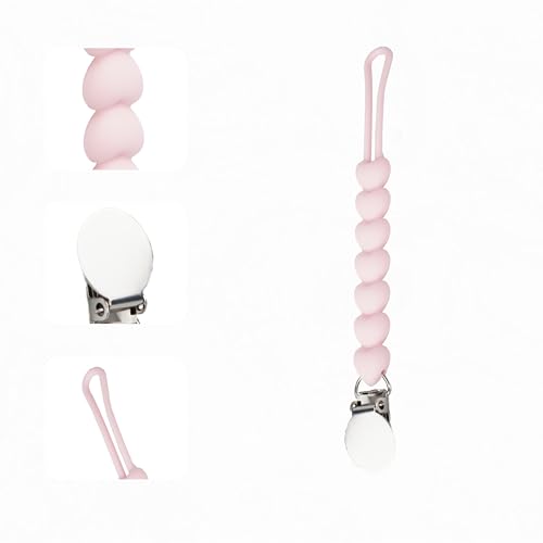 Image of Maya Lilly Premium Silicone Pacifier Clips - Ultra-Soft Silicone Baby Pacifier Holder & Safe Teething Toy, Stylish & Durable Binky Clips for Baby Girls, Boys & All Infants