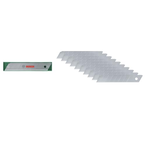 Bosch Hojas segmentadas 18 mm, 10 piezas (accesorios cúter hoja segmentada/cúter; acero SK5 alta calidad; tamaño hoja 18 mm; 7 partes segmentadas; estuche)