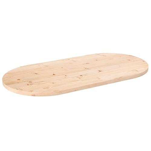 vidaXL Tischplatte, Ersatztischplatte für Couchtisch Beistelltisch Bartisch, Esstischplatte für Restaurants Cafés, Couchtischplatte Holztischplatte Schreibtischplatte, Massivholz Kiefer Oval