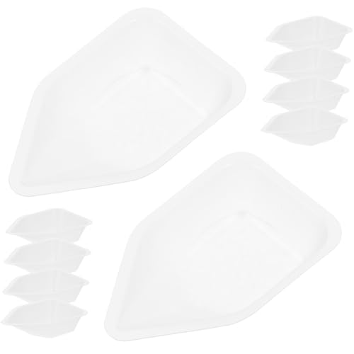 Ciieeo 10 piezas Plástico Reutilizable Bandejas para Pesar Polvo Compactas y Ligeras para Laboratorio Precisión Práctica