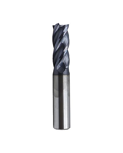 Image of 1 /2'' Carbide Square End Mill, 4 Flute, AlTiN Coating, End Mill Bits for Alloy Steels and Hardened Steels, HRC 45 Deg, CNC Router Bit -2pcs