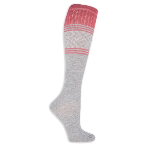 Dr. Scholl's Women's Graduated Compression Geometric Stripe Pattern Knee High Socks 1 Pair Pack, Gray, Women's Shoe Size: 4-10