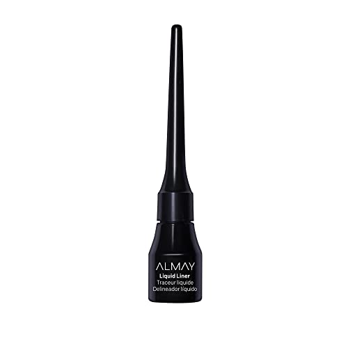 Almay Liquid Eyeliner, Waterproof, Fade-Proof Eye Makeup, Easy-to-Apply Liner Brush, Stocking Stuffer for Women, 221 Black, 0.1 Oz