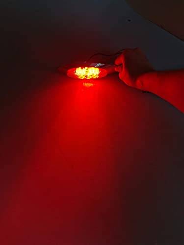 Nbwdy 2Pcs 6.6In 16Led Red Led Side Marker Lights Waterproof Sealed Chrome Surface Mount Trun Signal Tail Led Light Kits Replacement For Truck Trailer Pickup Caravan Rv Vans Marker Lights #TOP6