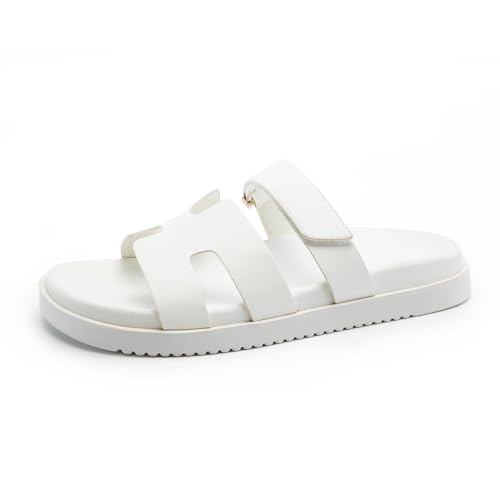 Sandals for Women Open Toe Thick Sole Slide Shoes Comfort Platform Sandals Adjustable Strap Casual Slip on Flats Beach Sandals3