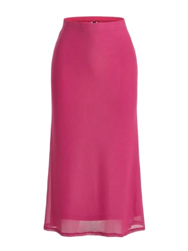 Women's Elegant Moon Mesh High Waist Skirt Long Skirts