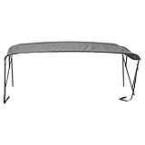 Light Grey Stainless Steel 3-Bow Bimini Top Compatible for Galaxy 190 Cuddy Cabin I/O for Model Years All Years