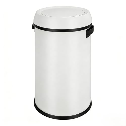 Caneca de basura de acero inoxidable 65 L blanca