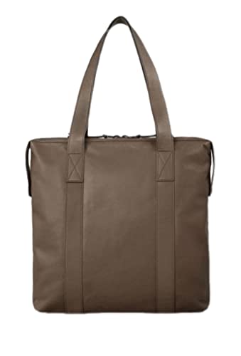 ALL SAINTS MEN'S KANJI TAUPE BROWN HORSE LEATHER LARGE TOTE BAG