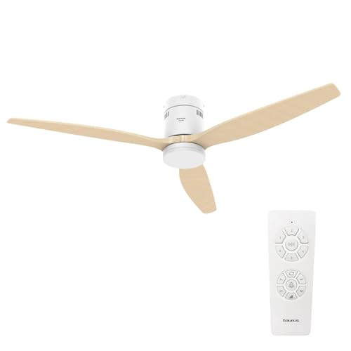 Taurus - Polar 3B Ventilador de Techo con Mando a Distancia | 30 W | Madera Natural | Madera Clara |...