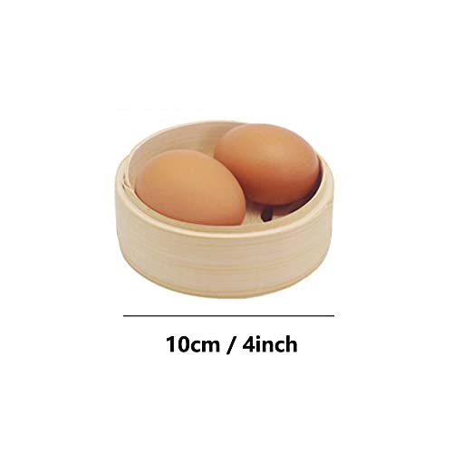 Handmade 4 Inch Bamboo Steamer Basket With Lid - 2 Tier Multi-Use Traditional Dumpling Steamer Food Steamer For Cooking Vegetables, Dim Sum, Bao Buns, Fish Meat (4Inch - 2 Tier) #TOP1
