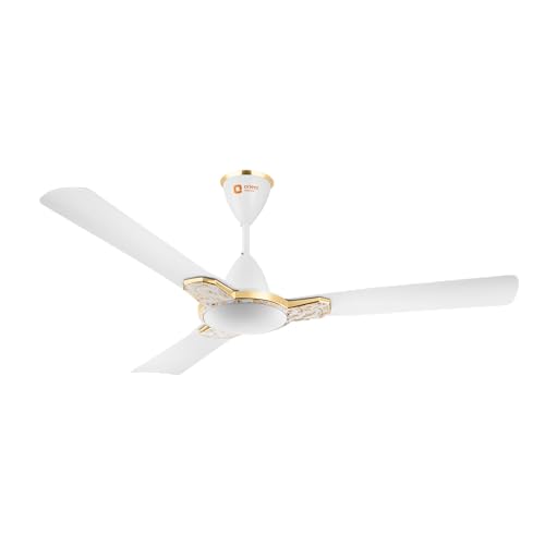 Image of Orient Electric 1200 mm Mozart ceiling fan| Designer fan with seamless ring to trim design | Anti-rust Aluminium blades| Decorative Inlay Mould Design | 5-years warranty | Nature Leaves White
