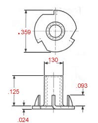 T-NUT 4-40 X 1/8