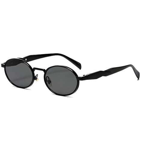 Image of POINT Retro Oval Sunglasses For Men Women Stylish - UV400 Protection Designer Goggles - Vintage Metal Sun Glasses for Woman - Trendy Branded Full Rim Shades for All Face Shapes
