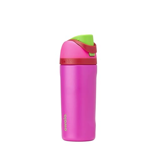 Image of Owala Kids FreeSip Insulated Stainless Steel Water Bottle with Straw, BPA-Free Sports Water Bottle, Great for Travel, 16 oz, All the Berries