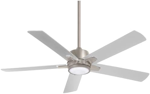 Minka-AIRE F619L-BN Stout 54" Ceiling Fan with LED Light and Remote Control in Brushed Nickel Finish